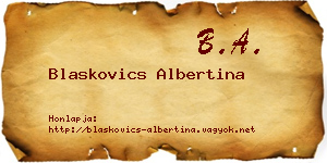 Blaskovics Albertina névjegykártya